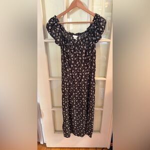 h&m floral milkmaid midi dress